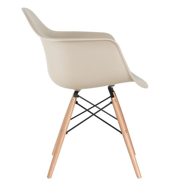 Imagem de KIT - 12 x cadeiras Charles Eames Eiffel DAW com braços - Base de madeira clara -