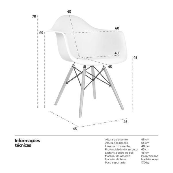 Imagem de KIT - 12 x cadeiras Charles Eames Eiffel DAW com braços - Base de madeira clara -