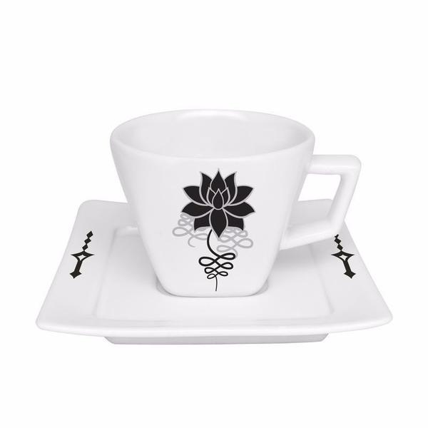 Imagem de Kit 12 Xícaras Cafézinho Lotus Oxford Porcelana 75ml