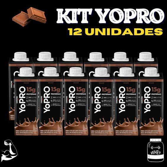 Kit 12 Yopro Bebida Whey Protein 0 Lactose Escolha O Sabor - Danone Imagem de Kit 12 Yopro Bebida Whey Protein 0 Lactose Escolha O Sabor