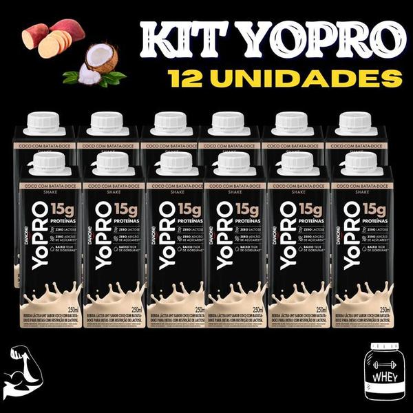 Kit 12 Yopro Bebida Whey Protein 0 Lactose Escolha O Sabor - Danone Imagem de Kit 12 Yopro Bebida Whey Protein 0 Lactose Escolha O Sabor