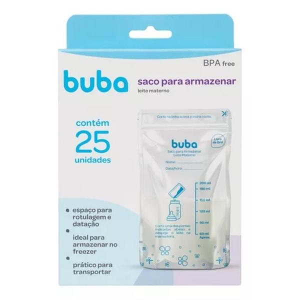 Imagem de Kit 125 Sacos Para Armazenar Leite Materno 200ml - Buba