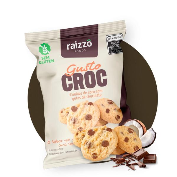 Imagem de Kit 12Un Cookie Coco Gotas De Choc. S/ Gluten Raizzo 120G