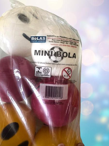 Imagem de kit 12un Mini Bola Plastico Vinil Dente De Leite Criança