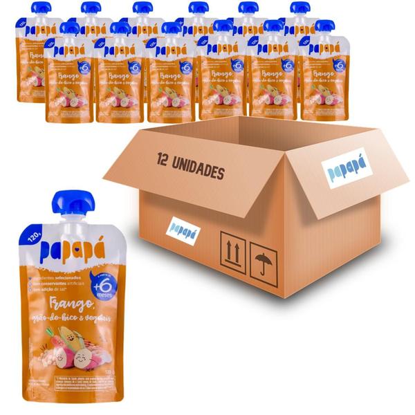 Kit 12Und Papinha De Frango, Grão B, Vegetais Papapá 120G Imagem de Kit 12Und Papinha De Frango, Grão B, Vegetais Papapá 120G