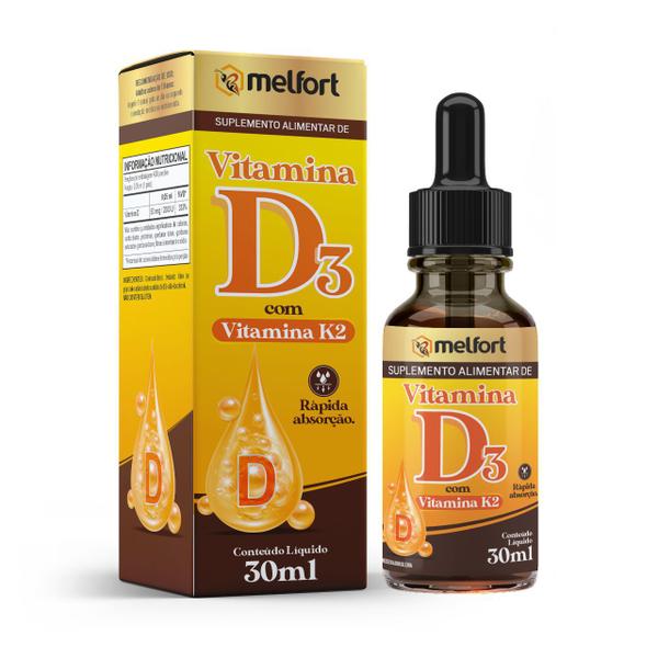 Imagem de kit 12x ATACADO VITAMINA D3 COM K2 30 ML GOTAS  MELFORT B