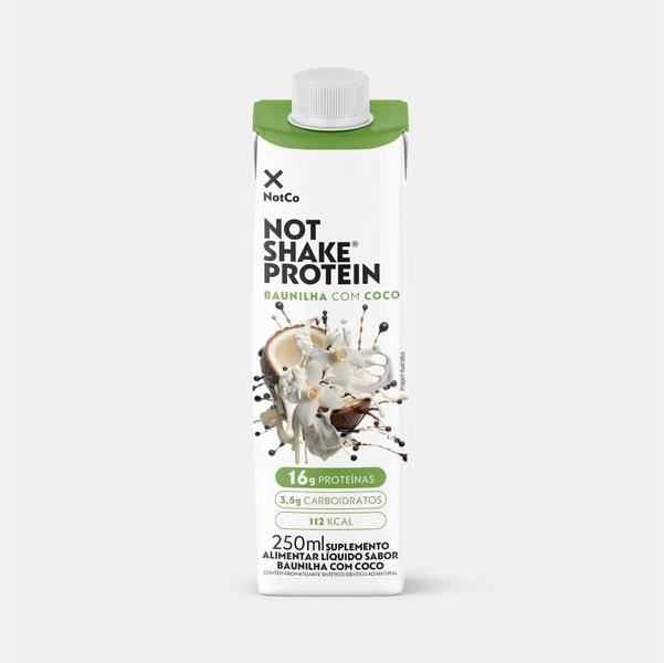 Kit 12x Bebida Proteica NotCo NotShake Protein 16g de Proteina Baunilha com Coco 250ml - NotMilk High Protein Imagem de Kit 12x Bebida Proteica NotCo NotShake Protein 16g de Proteina Baunilha com Coco 250ml