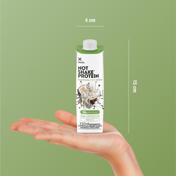 Kit 12x Bebida Proteica NotCo NotShake Protein 16g de Proteina Baunilha com Coco 250ml - NotMilk High Protein Imagem de Kit 12x Bebida Proteica NotCo NotShake Protein 16g de Proteina Baunilha com Coco 250ml