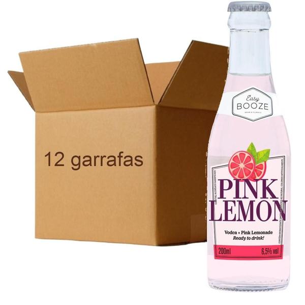 Kit 12X Drink Pronto Easy Booze Vodka+Pink Lemon 200Ml Imagem de Kit 12X Drink Pronto Easy Booze Vodka+Pink Lemon 200Ml