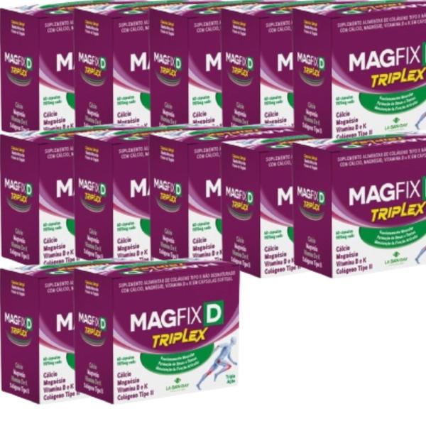 Imagem de Kit 12x Magfix Triplex 1970Mg Com 60 Cápsulas - La San Day