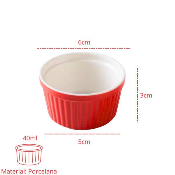 Imagem de Kit 12x Ramekin Porcelana 40ml Colorido Finger Food Buffet