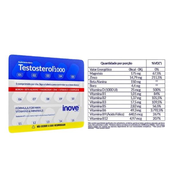 Imagem de Kit 12x Suplemento Testosterol 1000 30 Comprimidos - Inove