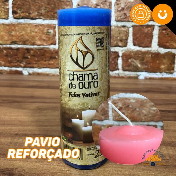 Kit 12x Vela De 7 Dias Atacado 250g Velas Na Cor Branca - Chama de Ouro Imagem de Kit 12x Vela De 7 Dias Atacado 250g Velas Na Cor Branca