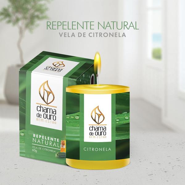 Imagem de Kit 12x Vela Repelente Natural Citronela 60g Repele Moscas