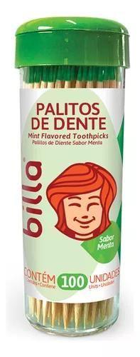 Imagem de Kit 13 Paliteiro C/100und Palito De Dente Sabor Menta Billa 