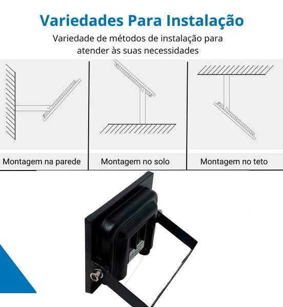 Imagem de Kit 13 Refletor Led Holofote 800w Ip66 Luz Fria Alta Potência Forte Quadra Poliesportiva Iluminação Quintal Chácara Bivolt 110/220V