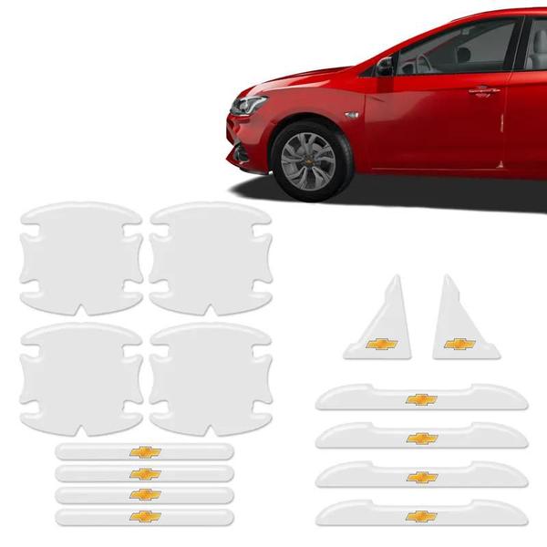 Kit 14 Adesivos Protetor Maçaneta Porta Chevrolet Resinado - SPORTINOX Imagem de Kit 14 Adesivos Protetor Maçaneta Porta Chevrolet Resinado
