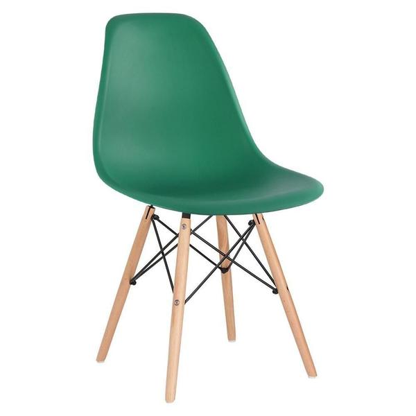 Imagem de Kit 14 Cadeiras Charles Eames Eiffel Dsw Com Pés De Madeira Clara Verde Escuro