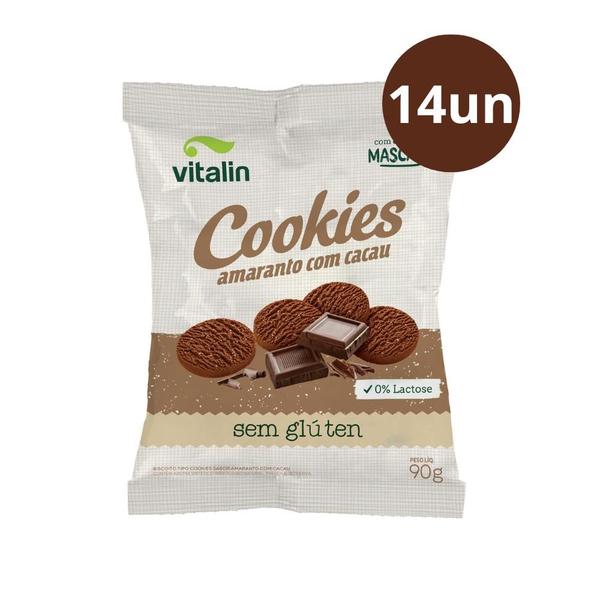 Imagem de Kit 14 cookies amaranto com cacau sem gluten vitalin 90g