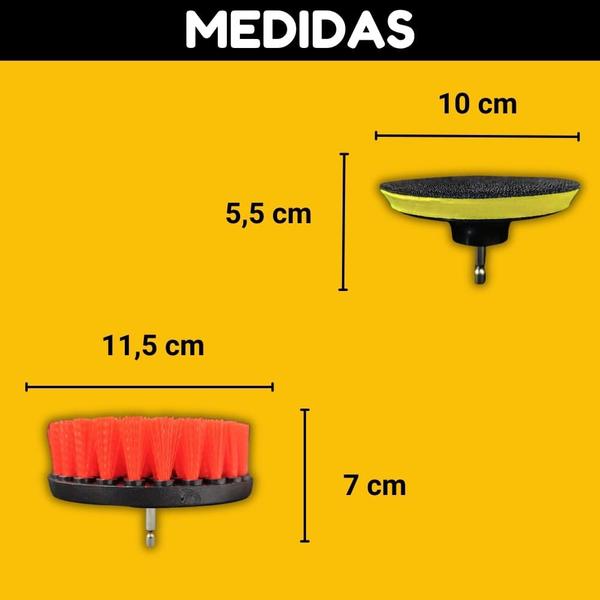 Imagem de Kit 14 Escovas Limpeza Pesada Azulejo Rejunte Pia Box Geral Para Parafusadeira