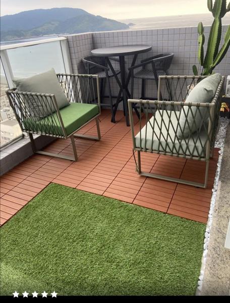 Imagem de KIT 14 PEÇAS DECK MODULAR TEXTURA MADEIRA PLÁSTICO 30x30 ÁREA PISCINA VARANDA