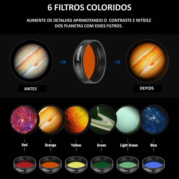 Kit 14 Peças Ocular E Filtros Para Telescópio Plossl 1.25" + Maleta - Neewer Imagem de Kit 14 Peças Ocular E Filtros Para Telescópio Plossl 1.25" + Maleta