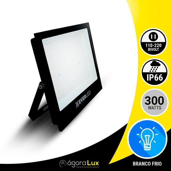 Imagem de Kit 14 Refletor Led Holofote 300w Branco Frio A Prova D'Agua Alta potência Bivolt Uso Externo