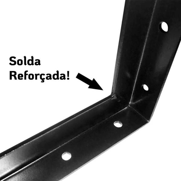 Imagem de Kit 14 Suporte Mão Francesa Cantoneira 40Cm Preto