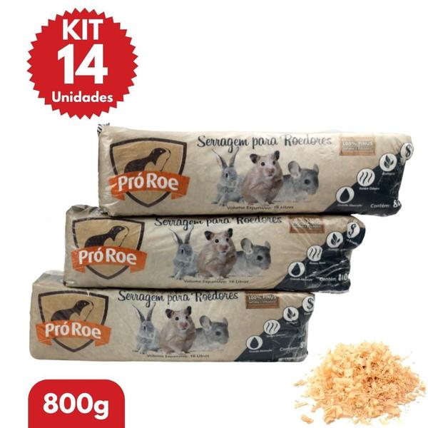 Kit 14 Unidades Serragem Prensada 800g - PróRoe Imagem de Kit 14 Unidades Serragem Prensada 800g