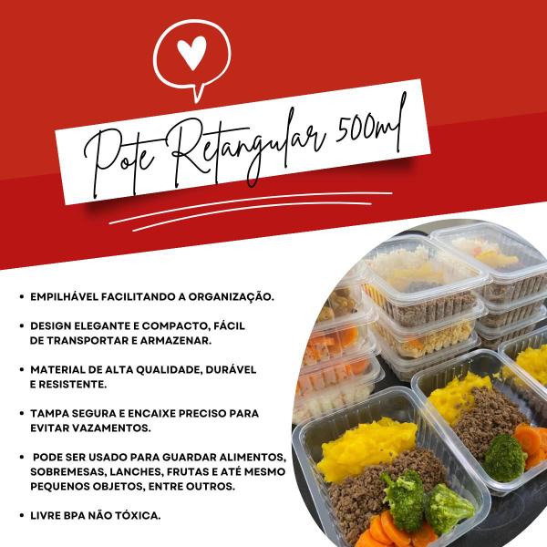 Imagem de Kit 144 Potes de 500ml Para Marmita Fitness Com Tampa.