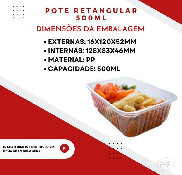 Kit 144 Potes De 500Ml Para Marmita Fitness Com Tampa. - Embanet Comercio De Embalagens Imagem de Kit 144 Potes De 500Ml Para Marmita Fitness Com Tampa.