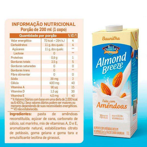 Imagem de Kit 15 Bebida Vegetal de Amendoas Almond Breeze Baunilha 1L