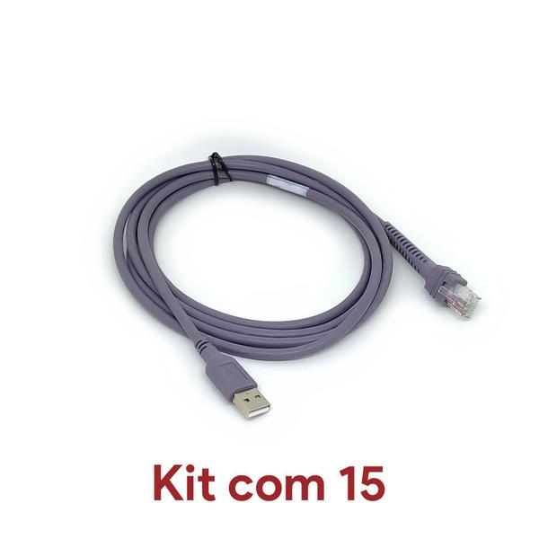 Imagem de Kit 15 Cabo Usb Leitor Symbol Motorola Zebra Ls2208 / Ls7708 / DS