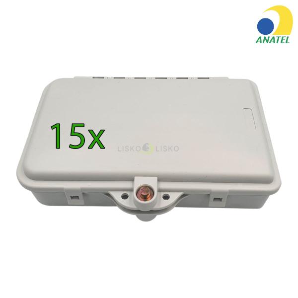 Imagem de Kit 15 Caixa Atendimento Óptica CtoMini Ftth 4fo Multitoc BC