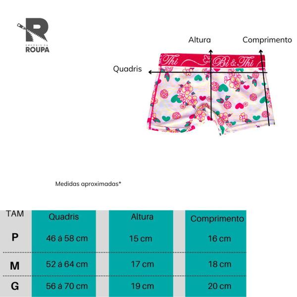 Imagem de Kit 15 Calcinha Boxer Infantil Menina Shortinho De Microfibra Cós