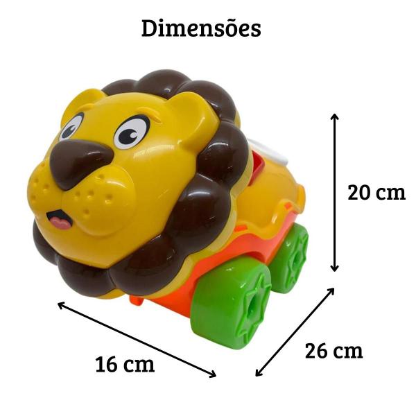 Imagem de Kit 15 Carrinhos Infantil Leão Colorido Didático  Presente