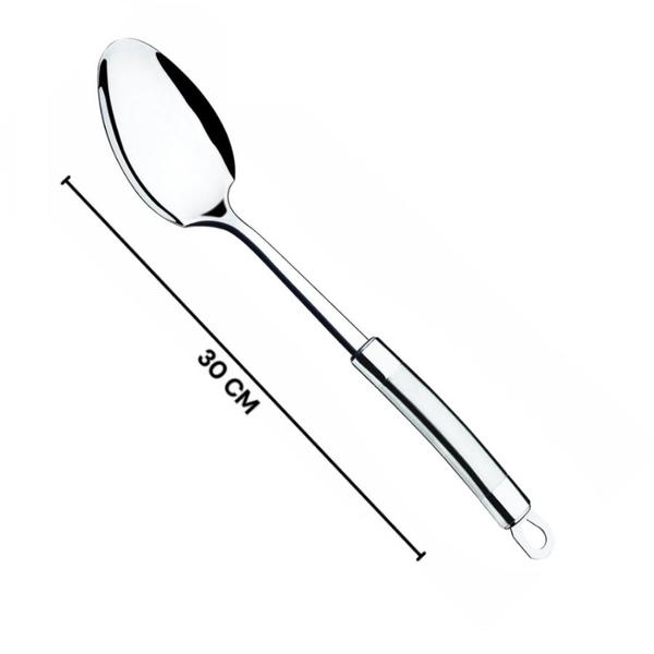 Imagem de Kit 15 Colher de Arroz Aço Inoxidável Grande Luxo Utensílios para Cozinha Prime Multiuso