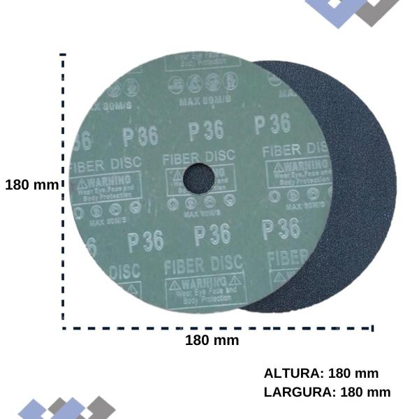 Imagem de Kit 15 Disco de Fibra 180mm G 36/60/120 Granito Marmoraria