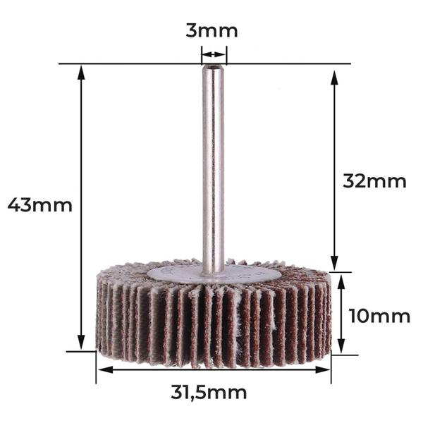 Imagem de Kit 15 Discos Flap Lixa 32Mm Lamela G80 Para Micro Retíficas