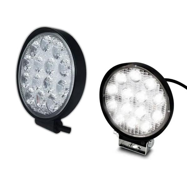 Imagem de Kit 15 Farol 14 Leds Milha Off Road Redondo 42w Jeep 12v/24v