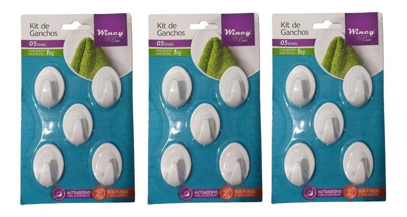 Kit 15 Gancho de Parede Resistente Adesivo Suporta até 1 Kg - Wincy Imagem de Kit 15 Gancho de Parede Resistente Adesivo Suporta até 1 Kg
