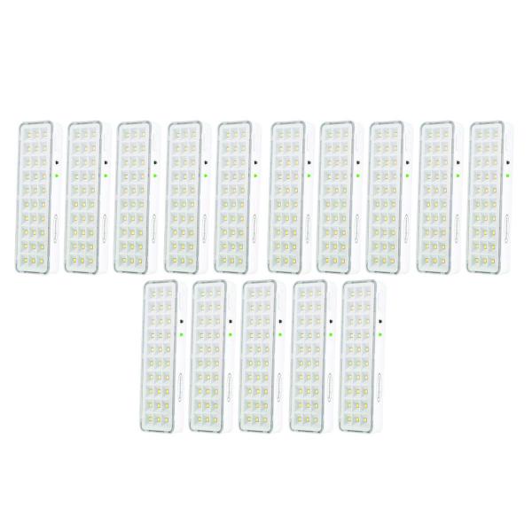 Imagem de Kit 15 Iluminação Luminaria De Emergencia 30 Leds Super Slim