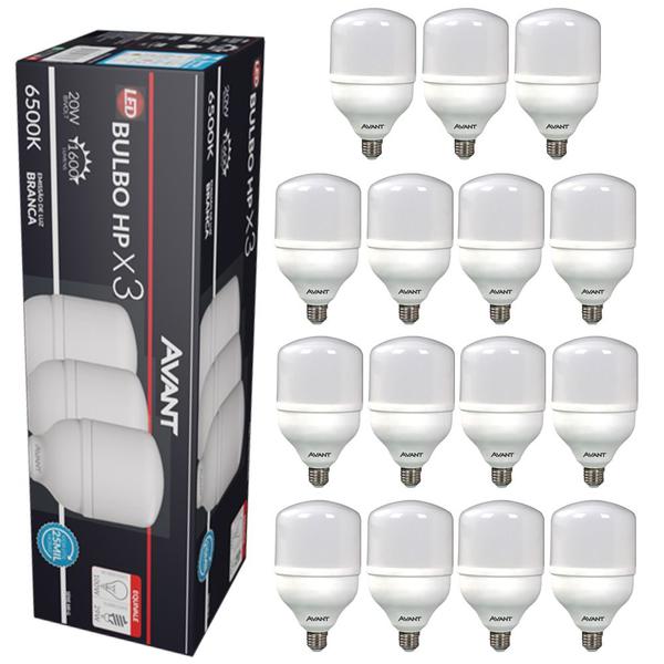 Imagem de Kit 15 Lâmpada Led Bulbo Hp 20w Bivolt Casa Comércio Avant