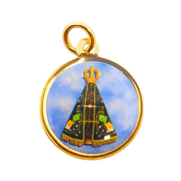 Imagem de Kit 15 Medalha De Nossa Senhora Aparecida 2cm Atacado