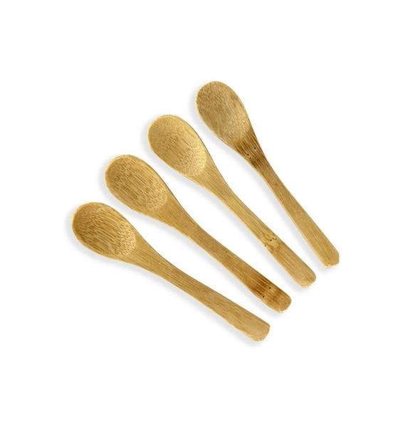 Imagem de Kit 15 Mini Colheres Bambu P/ Café Sobremesa 13cm Decoração