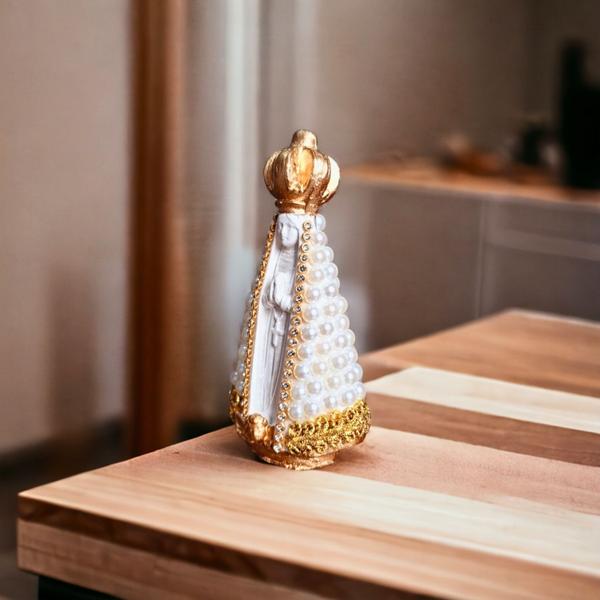 Imagem de Kit 15 Nossa Senhora Aparecida Pérola 10cm Lembrança