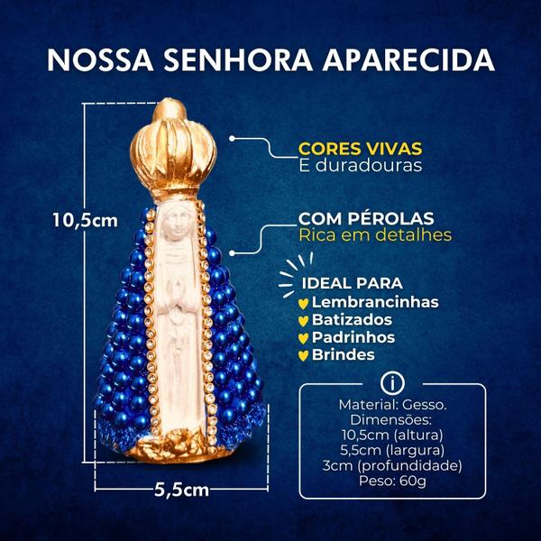 Imagem de Kit 15 Nossa Senhora Aparecida Pérola 10cm Lembrança