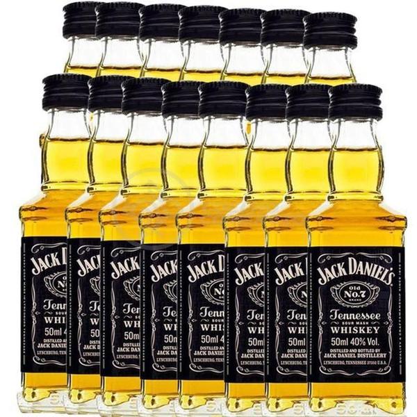 Imagem de Kit 15 Padrinhos Casamento Mini Whisky Jack Daniels 50Ml