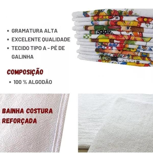 Imagem de Kit 15 panos de prato estampado pé de galinha casa e cozinha básico