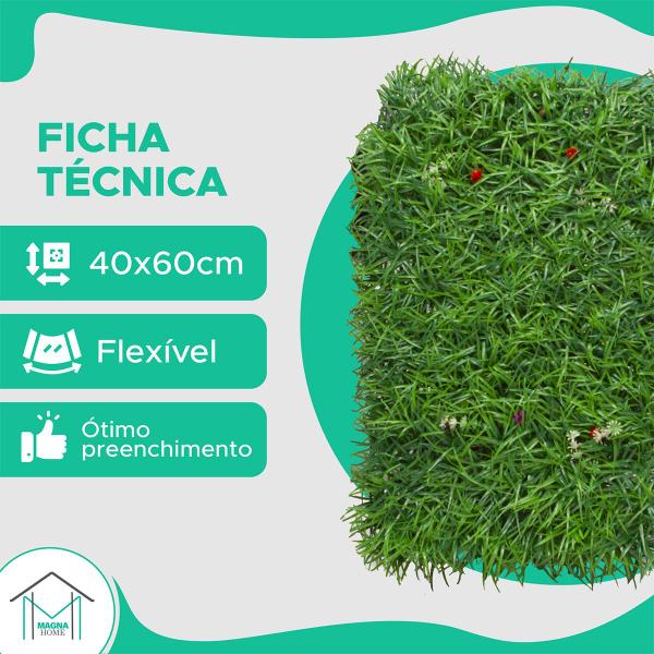 Imagem de KIT 15 Placa de Buchinho 60x40 Tipo Grama - Grama Artificial para Muro Inglês / Jardim Vertical 